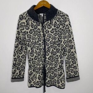 Pendleton Leopard Print  Sweater‎ Women's SP Zip Front